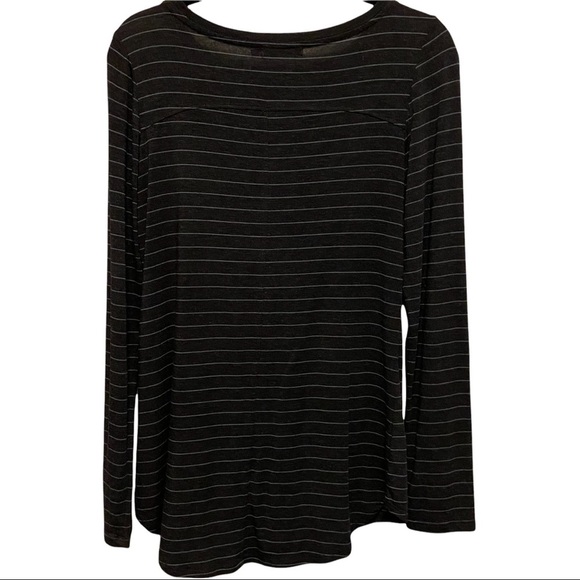 Prana Lightweight Blue Gray Striped Long Sleeve Layering Travel Top 4543 - Picture 3 of 6